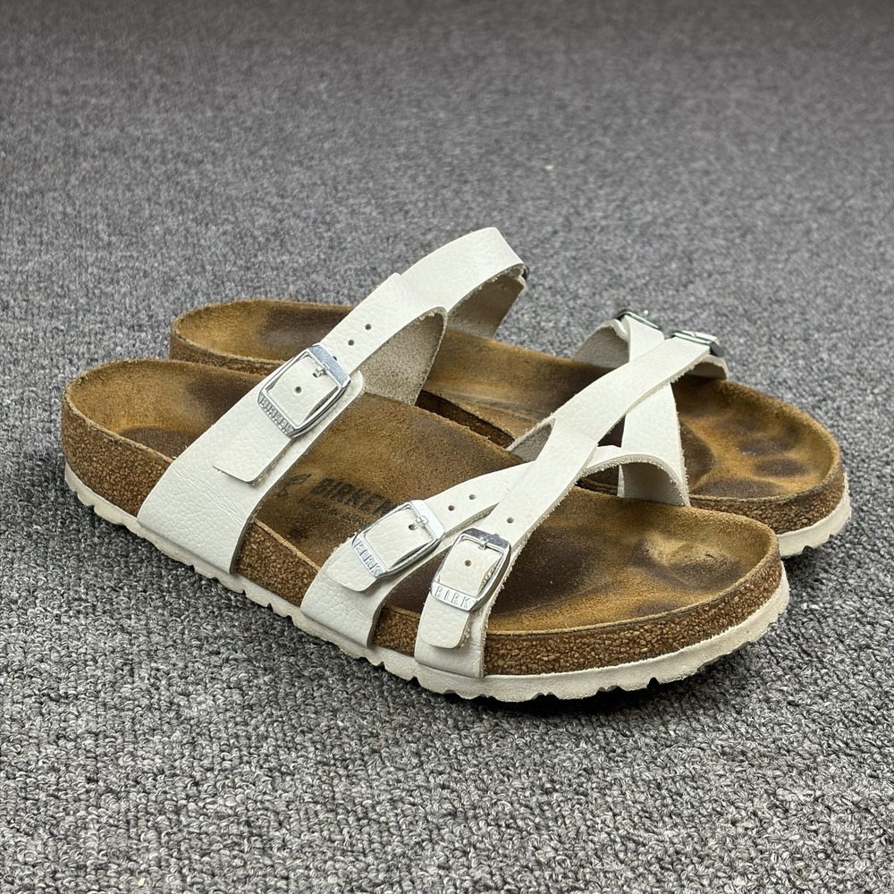 Birkenstock Mayari White Birko-Flor Toe Loop Strappy Sandals Women's US 9 EU 40